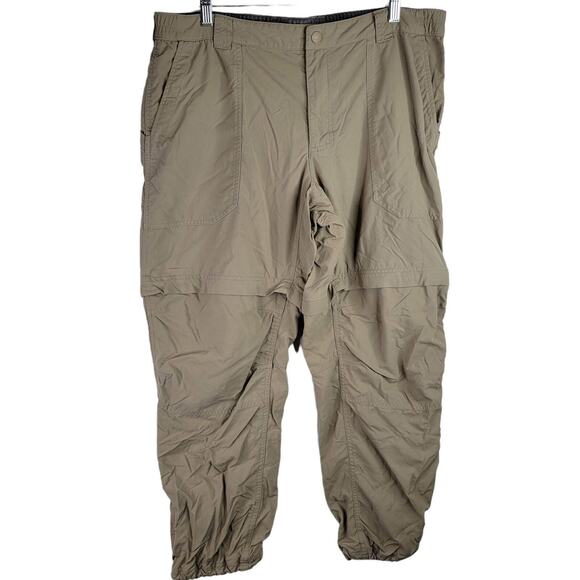 LL Bean Pants Nylon Hiking Convertible Gorpcore Tan Size Large 38X29 - Picture 2 of 14